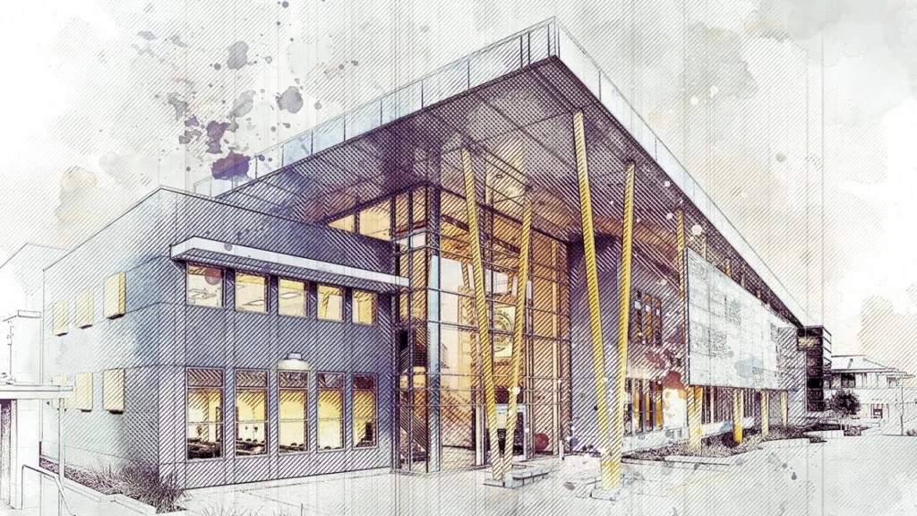 Commercial building in architectual style